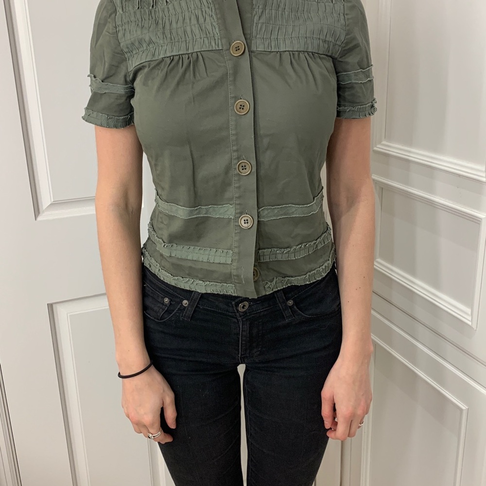 BCBG Short sleeve button down